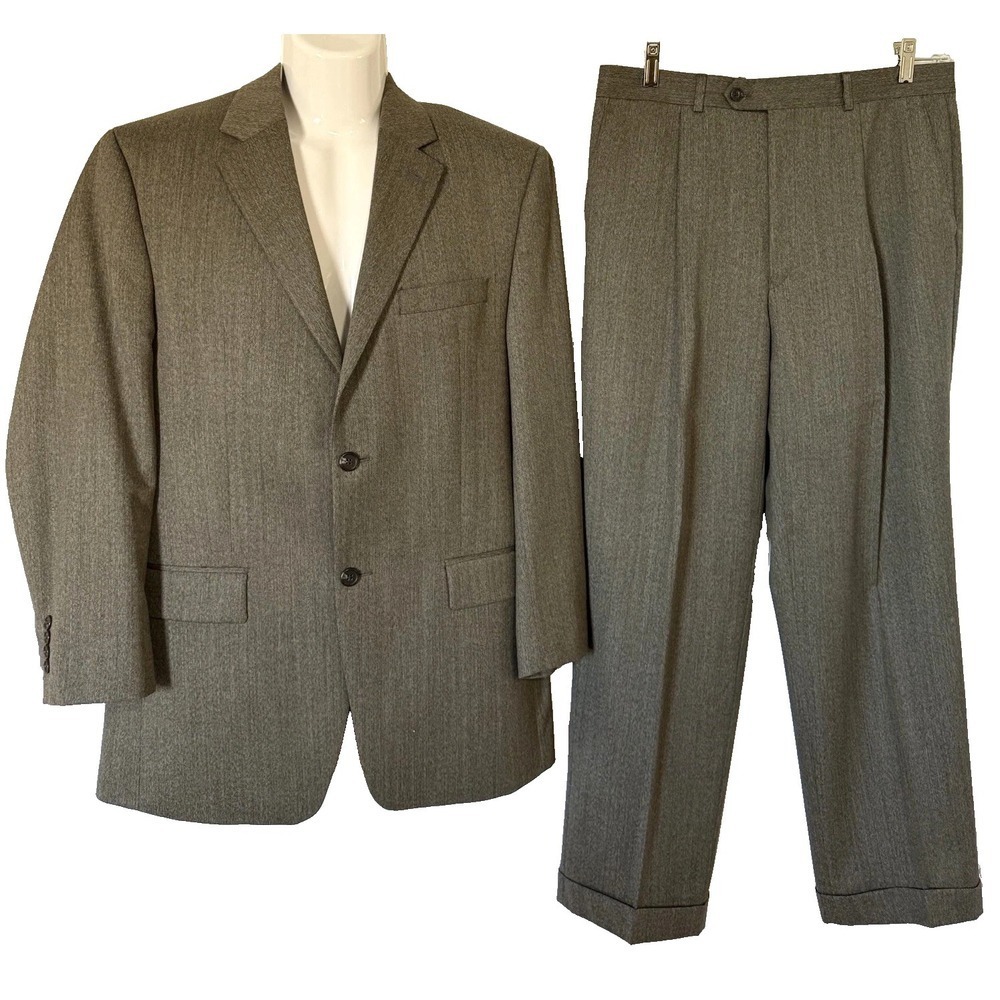 Michael Kors Blazer Suit Pants 2 Pc Set Men's Size 40 Pure Wool Made In Canada
